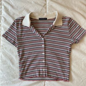 Brandy Melville stripped collared button up top